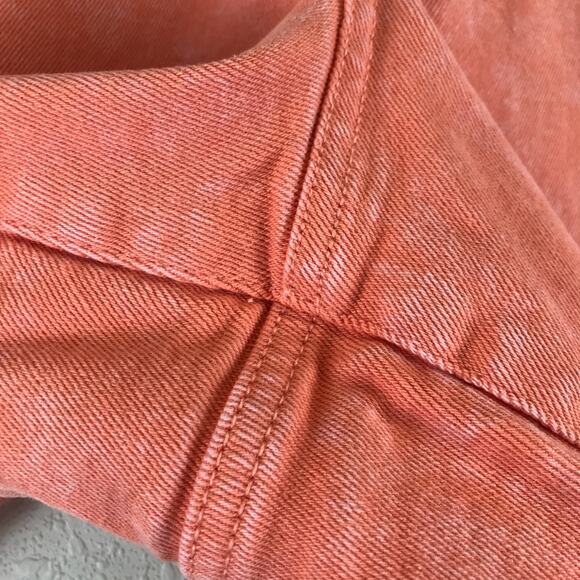 Ava & Viv Coral Colored Denim High Rise Raw Hem Cutoff Shorts Beach Plus Size - Picture 5 of 9